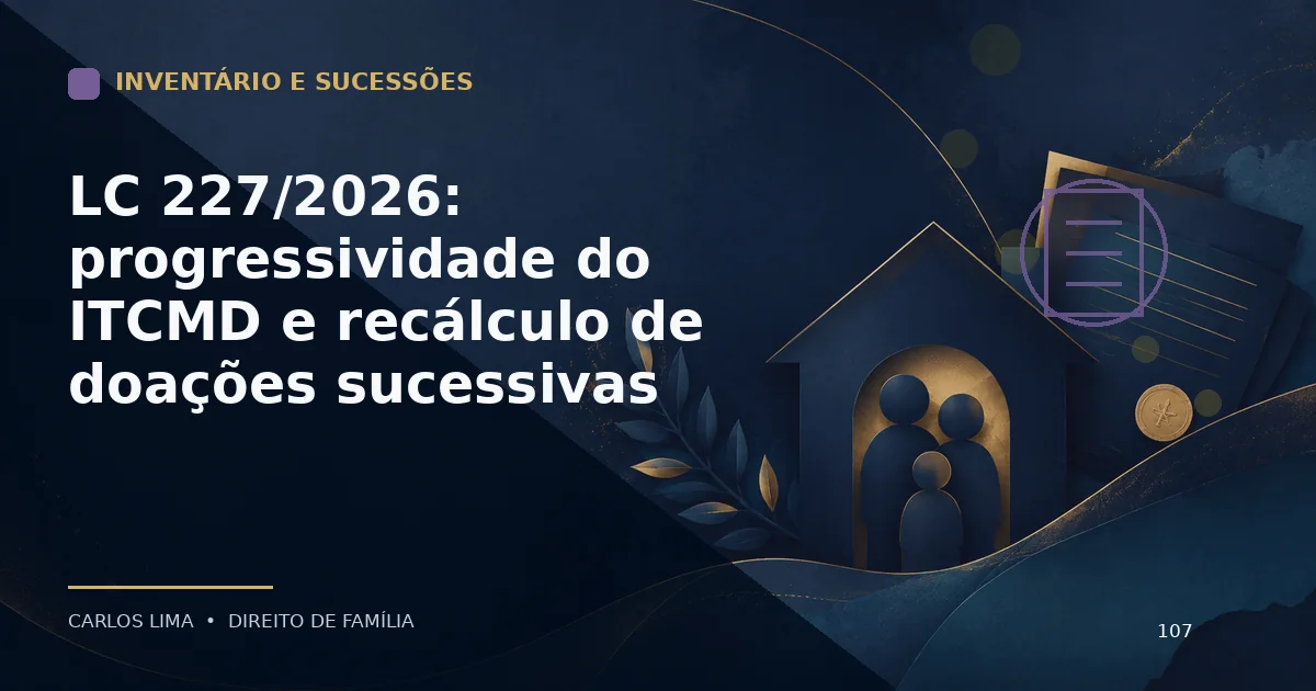 LC 227/2026: progressividade do ITCMD e recálculo de doações sucessivas
