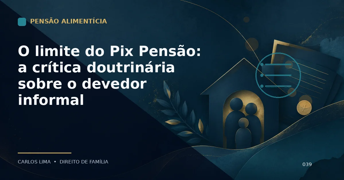 O limite do Pix Pensão: a crítica doutrinária sobre o devedor informal