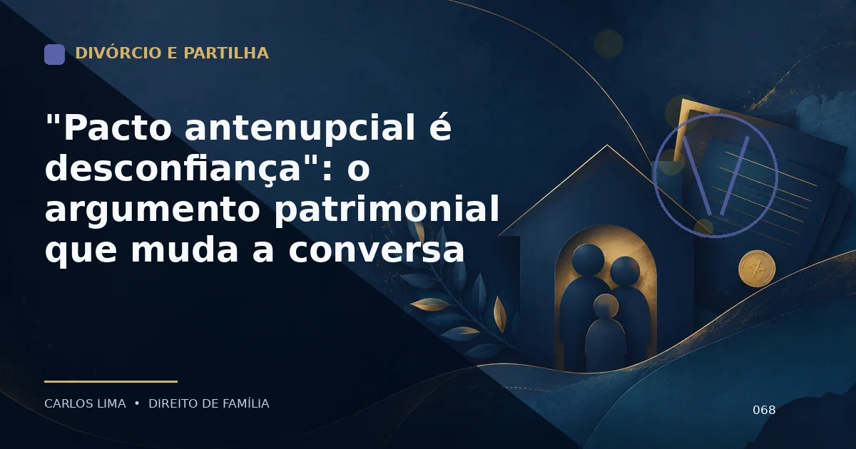 "Pacto antenupcial é desconfiança": o argumento patrimonial que muda a conversa