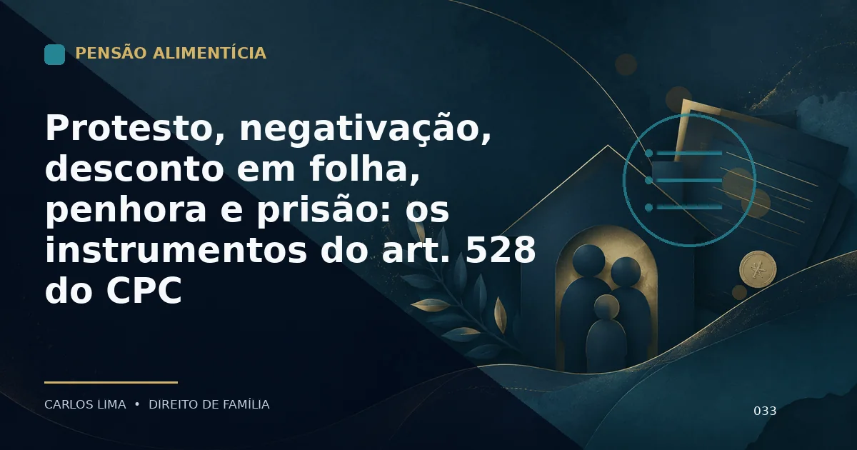 Protesto, negativação, desconto em folha, penhora e prisão: os instrumentos do art. 528 do CPC
