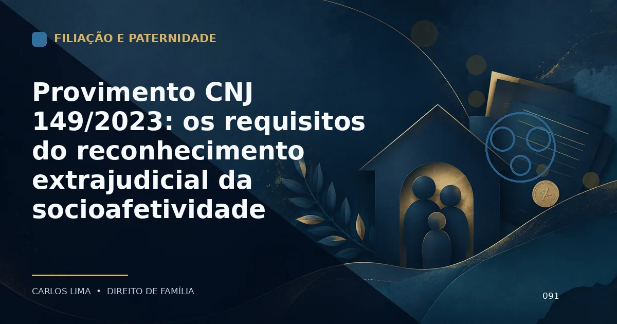 Provimento CNJ 149/2023: os requisitos do reconhecimento extrajudicial da socioafetividade